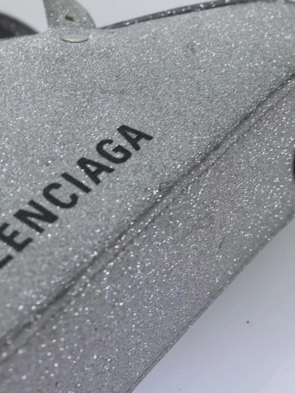 BALENCIAGA Triangle Duffle XS Hand Bag Leather 2way Silver - Picture 4 of 16